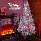 4-Pack Red and White Fairy Lights Battery Operated with Timer, Waterproof 16FT 50 LED String Lights Outdoor Indoor, Christmas Lights for Bedroom Home Wedding Birthday Xmas Parties and Centerpieces