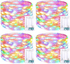 JMEXSUSS 4 Pack 50 LED Multicolor Fairy Lights Battery Operated, Each16 ft Multicolor Christmas Lights Waterproof Twinkle Lights for Party Wedding Christmas Birthday Indoor Outdoor Decoration