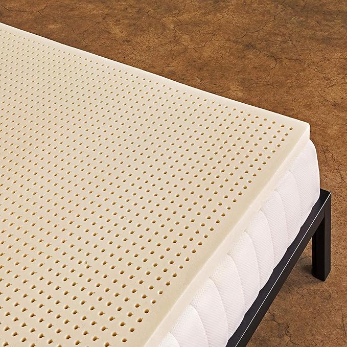 Pure Green Natural Latex Mattress Topper - Firm - 1 Inch Cal King Size (GOLS Certified Organic)