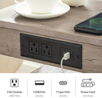 HOOBRO End Tables Set of 2 with Charging Station and USB Port, 3-Tier Nightstands with Adjustable Shelves, Small Side Tables for Small Space in Living Room, Bedroom and Balcony, Greige BG112BZP201