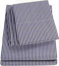 King Size Bed Sheets - 6 Piece 1500 Supreme Collection Fine Brushed Microfiber Deep Pocket King Sheet Set Bedding - 2 Extra Pillow Cases, Great Value, King, Classic Stripe Navy