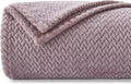 NEWCOSPLAY Super Soft Throw Blanket Light Purple Premium Silky Flannel Fleece Leaves Pattern Lightweight Bed Blanket All Season Use (Light Purple, Throw(50"x60"))
