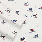 Eddie Bauer - Flannel Sheets Full Size, Anti-Pilling & Wrinkle Resistant Cotton, Touchably Soft for All-Season Comfort - Bed Sheets with Matching Pillowcase & Fitted Sheet (Ski Patrol White)