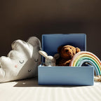 Large Blue Wooden Box Storage with Hinged Lid | 11.8 x 7.87 x 5.51 inches (+-0.5) | with Handles | Gift Box Storage | Product NOT Intended for 15 Years OR Below