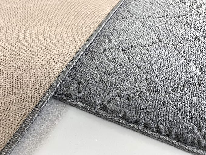Custom Size Modern Runner Rug Carpet for Hallway Entryway Foyer Kitchen, Slip Resistant Latex Rubber Backed 31 inch Wide X Customized Length, Clouds Grey, 31 inch X 28 feet