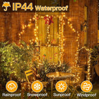 Ollny Christmas Lights Outdoor 400LED 131FT, Warm White Fairy Lights with Remote 3 Timer, Plug in 8 Modes String Lights for Bedroom Indoor Outside House Party Xmas Decorations