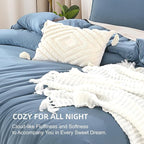 Litanika Grayish Blue Comforter Set Twin/Twin XL Size, 2 Pieces Lightweight Solid Bedding Comforter Set, All Season Fluffy Bed Set (66x90In Comforter & 1 Pillowcase)