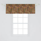Ambesonne Paisley Window Valance Pack of 2, Vintage Inspired Multicolored Leaf Flower Motif in Earth Tones Print, Rod Pocket Curtain Valances for Kitchen Bedroom, 42" X 18", Army Green