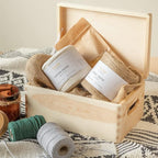 Large Wooden Storage Box with Hinged Lid | 11.8 x 7.87 x 5.51 in (+-0.5) | Plain Unpainted Gift Box with Handles for Tool Toy Shoes Kitchen Clothes Jewelry | Rough & UNSANDED Wood