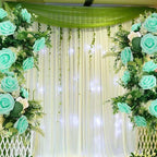 Artificial Rose Flowers 25pcs, Cyan Foam Fake Rose Faux Flower for Wedding Bouquets Bridal Shower Centerpieces Floral Arrangements Home Decorations Party Backdrops Table