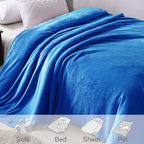 Exclusivo Mezcla Fleece Blanket King Size for Bed, Super Soft and Warm, All Season Use, Cozy, Plush, Lightweight, 90x104 Inches, Cobalt Blue