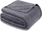Exclusivo Mezcla Fleece Blanket Twin Size for Bed, Super Soft and Warm, All Season Use, Cozy, Plush, Lightweight, 60x80 Inches Dark Grey
