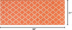 Custom Size Moroccan Trellis Runner Rug Mat for Wide Hallway Entryway Kitchen Laundry Room with Slip Resistant Latex Rubber Backing, Trellis Orange, 31 inch X 8 feet