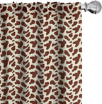 Ambesonne Cow Print Window Curtains, Cattle Skin with Brown Spots Agriculture Cow Oxen Hide Camouflage Pattern, Lightweight Decor 2-Panel Set with Rod Pocket, Pair of - 28" x 84", White Brown