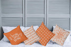 Ambesonne Modern Throw Pillow Cushion Case Pack of 4, Scandinavian Minimal Ornaments Boho Feather Leaves and Home Phrase, Modern Accent Double-Sided Digital Printing, 20", Pale Tan and Burnt Orange