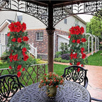 RECUTMS Hanging Flowers Artificial Plants 2PCS 3.3Ft Rose Vine Flower for Home Room Garden Wedding Indoor Outdoor Decoration (Red)