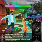 300ft Outdoor LED Strip Lights Waterproof,IP68 Outside Led Light Strips Waterproof with App and Remote,Music Sync RGB Exterior Led Rope Lights with Self Adhesive Back for Roof,Deck