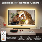 32.8ft 3000K Bright COB LED Strip Light, Dimmable, Warm White, Indoor, RF Remote, Adhesive, for Living Room, Shelf, Cabinet, Kitchen, 2 Rolls of 16.4ft