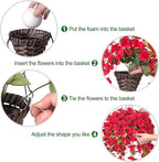 Artificial Fake Hanging Hibiscus Flowers Plants Baskets for Outdoor Decor, Faux Silk Hibiscus Long Vines in Planter UV Resistant Realistic Flowers for Outside Porch Patio Home Decoration, Red
