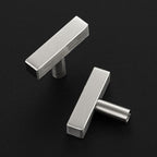 25 Pack Silver Cabinet Knobs - Sqaure Bar Cabinet Pulls Brushed Nickel Knobs for Kitchen Cabinet Drawer Stainless Steel Dresser Knobs for Cabinet Hardware 2in Length Single Hole