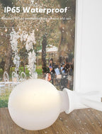 SUNSGNE 25Ft G40 LED Outdoor White String Lights with 27 White Frosted Shatterproof Globe Bulbs (2 Spare), Outdoor Hanging Lights for Room Café Bistro Pergola Tents, 25 Pack, White Wire