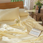 MooMee Bedding Duvet Cover Set 100% Washed Cotton Linen Like Textured Breathable Durable Soft Comfy (Heathered Butter Yellow, Cal King 104"x98")