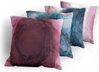 Ambesonne Marble Print Throw Pillow Cushion Case Pack of 4, Watercolor Effect Brushstrokes Stains and Hues Modern Bicolour, Modern Accent Double-Sided Digital Printing, 18", Petrol Blue and Dried Rose