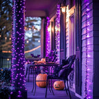JMEXSUSS 250 LED Christmas String Lights, 91.5ft Purple Christmas Lights Outdoor Waterproof, 8 Lighting Modes Connectable Christmas Tree Light for Yard Patio Party Holiday Decorations