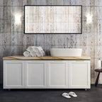 Ravinte Hardware 10 Pack Gold Cabinet Handles, 7.8 Inch (200mm) Finger Edge Pulls, 6-1/4 Inch Hole Center, Finger Pulls for Cabinets