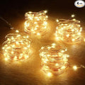 4 Pack 50 LED Warm White Battery-Powered Mini Christmas Fairy Lights, 16.4 FT Flexible Copper Wire, Indoor/Outdoor, LED, Battery Operated