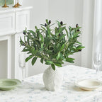 5 PCS 18 Inch Olive Tree Branches Greenery Stems Artificial Plants Faux Olive Branch for Vase Realistic Green Stem Home Decor Indoor
