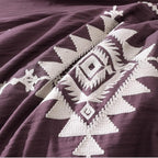 MaiRêve Embroidery Queen Size Comforter Set Purple, Boho Farmhouse Western Bedding Set 7 Pieces, All Season Bed in A Bag Comforter Set with Sheets, Pillowcases & Shams