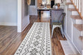 Custom Size Southwestern Style Runner Rug Mat for Wide Hallway Entryway Kitchen Laundry Room with Slip Resistant Latex Rubber Backing, Aztec Light Grey, 31 inch X 10 feet