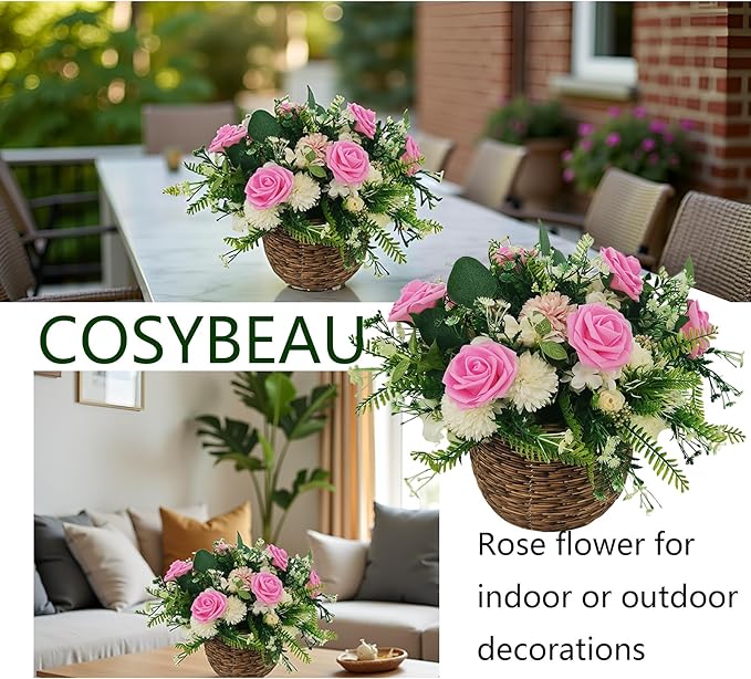 Artificial Flowers 25pcs Fake Roses, Rose Pink Foam Faux Flower for DIY Wedding Bouquets Bridal Shower Centerpieces Floral Arrangements Home Decorations Party Backdrops Table