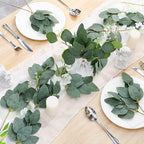 Tigeen 100 Pcs Artificial Eucalyptus Stems Leaves Bulk, 14'' Tall Silver Dollar Eucalyptus Stems Greenery Stems Fake Eucalyptus Plant Branches for Wedding Vase Bouquet Flower DIY Wreath Home Decor