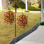 Artificial Faux Fall Hanging Flowers Plants Basket for Outdoor Decoration,Fake Silk Orange Mums planters UV Resistant Look Real for Home Porch Patio Yard Outside Autumn Decor (Brown)
