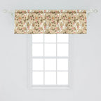 Ambesonne Autumn Window Valance Pack of 2, Seasonal Fruits and Leafs Vintage Botanical Print Soft Brown Toned Backdrop, Rod Pocket Curtain Valances for Kitchen Bedroom, 54" X 18", Sepia Multicolor