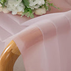 Chyhomenyc Sheer Valances for Windows, Small Window Curtains for Living Room Bathroom Laundry Basement, Modern Dual Rod Pocket Voile Valance Curtain, 42W x 14L inches, 2 Pcs, Blush Pink