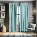 Ambesonne Turquoise Window Curtains, Retro Vintage 60s 50s Inspired Geometric Polka Dots Romantic Art Print, Lightweight Decor 2-Panel Set with Rod Pocket, Pair of - 28" x 95", White and Blue