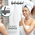 Matte Black Coat Rack Wall Mount – 17 Inch Stainless Steel Hook Rail with 6 Double Coat Hooks – Wall Mounted Entryway Organizer for Coats, Hats, Bags, Towels, Robes, Closet or Bathroom - 4 Pack