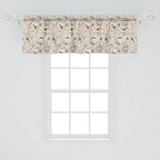Ambesonne Modern Window Valance Pack of 2, Coffee Time Vintage Espresso Machine Cupcakes Beans Design, Rod Pocket Curtain Valances for Kitchen Bedroom, 54" X 18", Pale Pink Beige