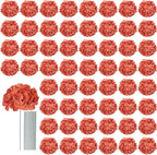 AVIVIHO 65pcs Burnt Orange Hydrangea Artificial Flowers Bulk (Not Squished) Realistic e Fake Hydrangeas Silk Flowers with Stems for Home,Weddings,Party Table Centerpieces,Arch,Florals Decorations