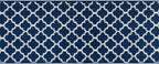 Custom Size Cut to Length Moroccan Trellis Design Runner Rug Mat For Wide Long Hallways with Non-Slip Rubber Backing, Better Traction for Pets, Prevent Slippage, Trellis Navy Blue, 31 inch X 6 feet