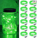 ZGWJ 12 Pack Fairy Lights Battery Operated, 7ft 20 Mini LED Fairy String Lights Silver Wire 3 Modes for DIY, Parties, Wedding, Bedroom, Halloween Christmas Decoration Green