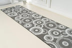 Custom Length Cut to Size Retro Modern Geometric Carpet Runner Rug for Hallways, Non Slip Rubber Backed, 31 inch Wide X Customized Length, Geo Grey, 31 inch X 15 feet