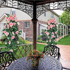RECUTMS 4PCS Artificial Rose Hanging Flower 32 in Fake Garland for Home Room Garden Wedding Indoor Outdoor Decoration (Champagne)