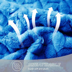 Exclusivo Mezcla Fleece Throw Blanket for Couch, 50x70 Inches Soft Cozy Jacquard Flannel Blankets, Lightweight Fuzzy Plush Warm Throws for Winter, Cobalt Blue
