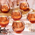 LAMORGIFT 24 Pcs Fall Tealight Candle Holders- Mercury Votive Candle Holders for Burnt OrangeTable Decorations, Terracotta Decor Glass Votives for Fall Party Boho Wedding Table Centerpieces
