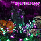 Brizled Purple & Green Halloween Lights, 33ft 100 LED Halloween String Lights, 120V UL Listed Purple Light String Connectable, Mini Green Lighting Set for Indoor Outdoor Tree Party Home Garden Decor