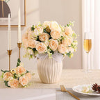 Luyue 8 Packs Peonies Artificial Flowers Vintage Faux Peony Bouquet Fake Flower for Vase Silk Floral Arrangements for Table Centerpiece Wedding Decoration Indoor Home Decor